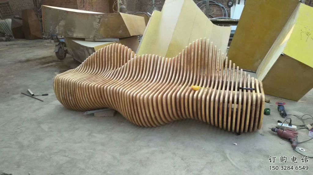 大型商場休閑椅雕塑廠家 現代擺件 烤漆不銹鋼休閑椅雕塑生產廠