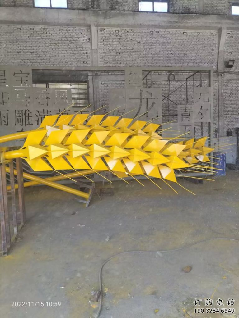 創意水稻雕塑廠家 創意戶外小品 公園不銹鋼水稻雕塑生產