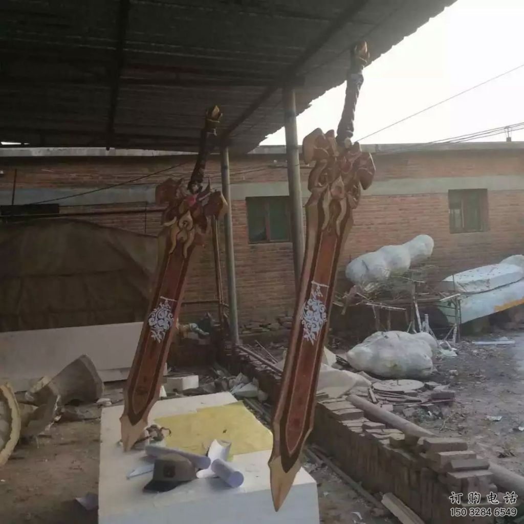 幾何利劍雕塑廠家 房地產小品 戶外不銹鋼利劍雕塑制作