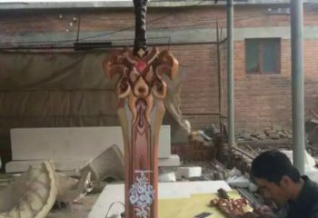 異形利劍雕塑廠家 現代小品 烤漆不銹鋼利劍雕塑廠生產