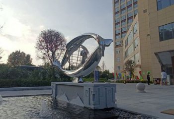 公園放眼世界雕塑廠家 戶外鏡面創意擺件 