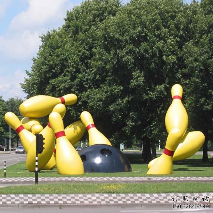 庭院保齡球雕塑廠家 草地小品 現代保齡球雕塑廠