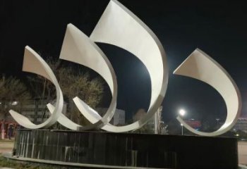 園林船帆雕塑廠家 烤漆小品 中式不銹鋼船帆雕塑廠