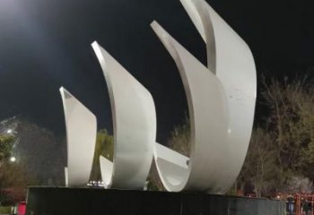 公園船帆雕塑廠家 戶外擺件 創(chuàng)意不銹鋼船帆雕塑廠