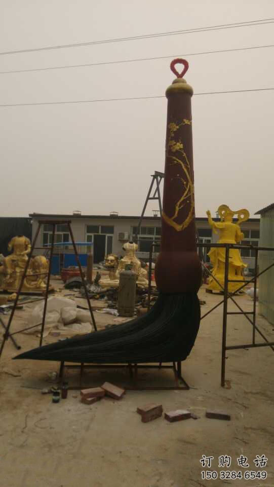 抽象毛筆雕塑廠家 公園廣場(chǎng)小品 戶外不銹鋼毛筆雕塑廠