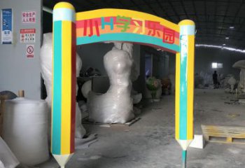 幼兒園鉛筆雕塑廠家 創意擺件 戶外不銹鋼鉛筆雕塑加工