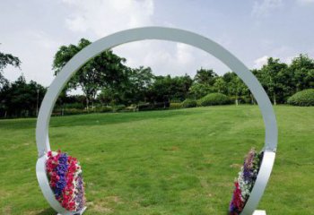 創意耳機雕塑廠家 創意抽象小品 公園不銹鋼耳機雕塑廠