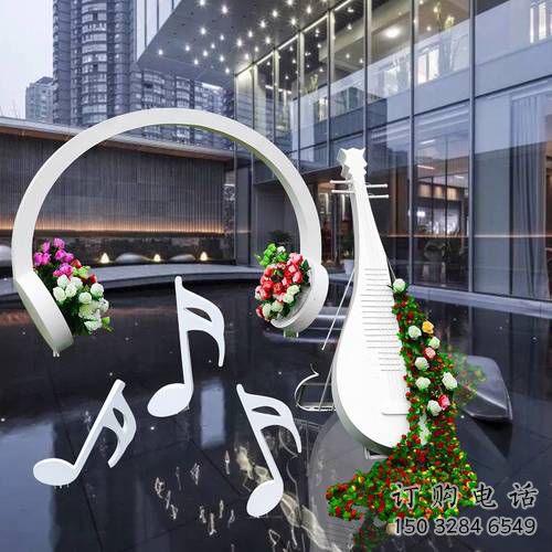 房地產耳麥雕塑廠家 創意擺件 鍛造不銹鋼耳麥雕塑廠
