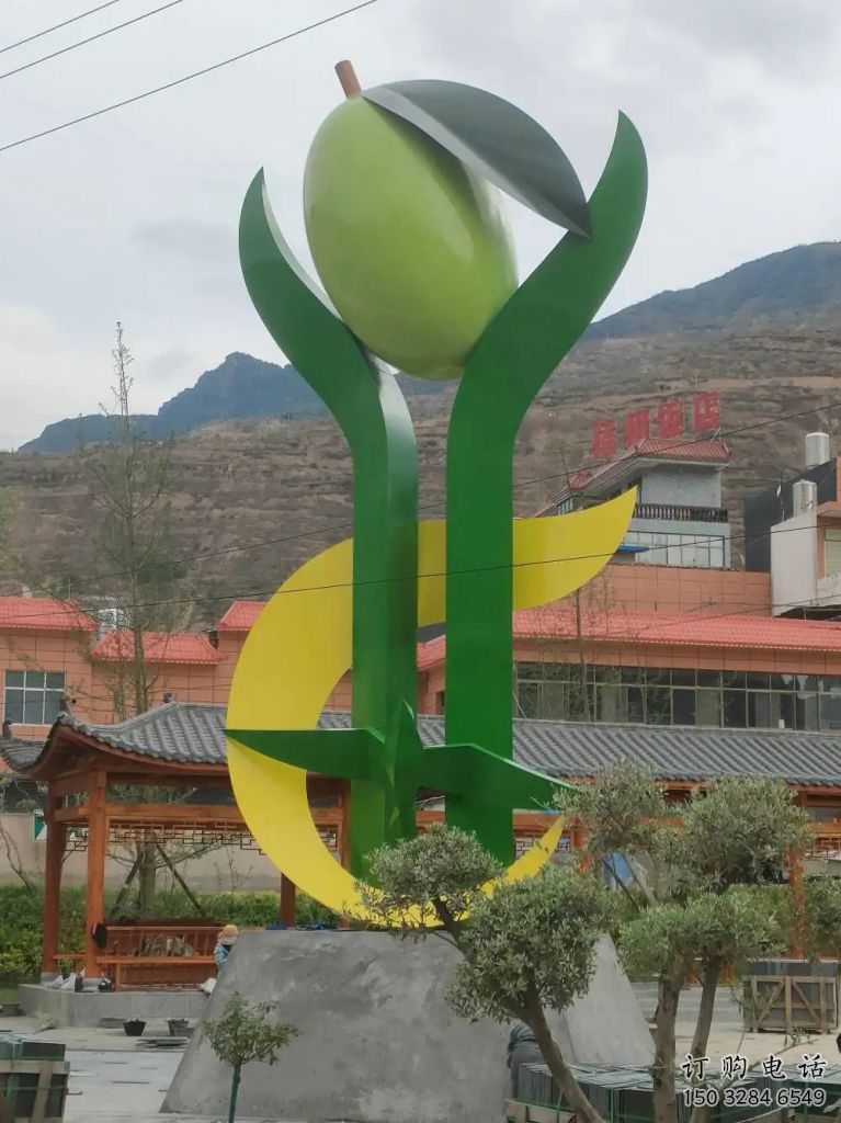 公園果樹雕塑廠家 戶外擺件 異形不銹鋼果樹雕塑廠