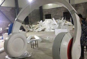 園林耳機雕塑廠家 公園音樂小品 中式不銹鋼耳機雕塑廠