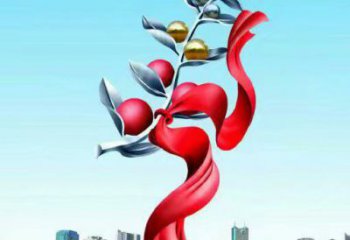 步行街果樹雕塑廠家 游樂場小品 鑄造不銹鋼果樹雕塑廠