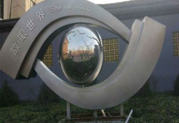 創意眼球雕塑廠家 戶外廣場小品 公園不銹鋼眼球雕塑廠