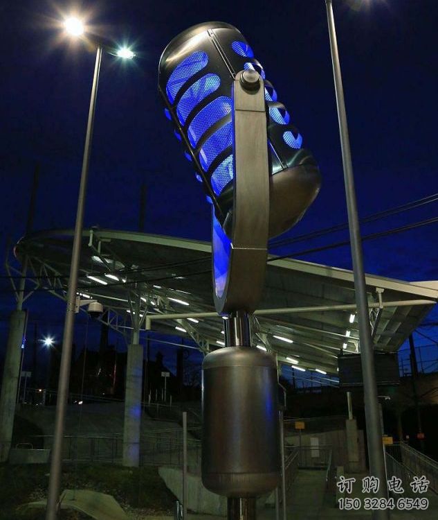 現代麥克風雕塑廠家 大型別墅區擺件  戶外不銹鋼麥克風雕塑廠