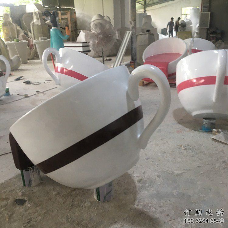 房地產(chǎn)咖啡杯雕塑廠家 彩繪公園擺件 大型咖啡杯雕塑價格