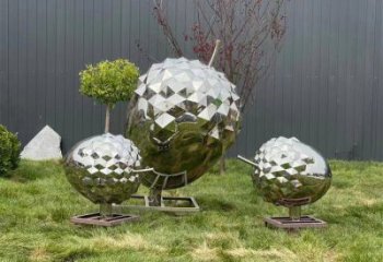 商業(yè)街松塔雕塑廠家 鏡面公園擺件 抽象不銹鋼松塔雕塑廠