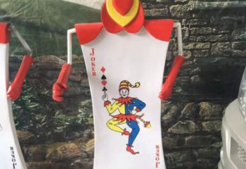 現代撲克雕塑廠家 大型別墅區擺件 彩繪撲克雕塑廠