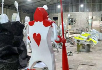 中式撲克雕塑廠家 街頭小品 游樂場撲克雕塑廠