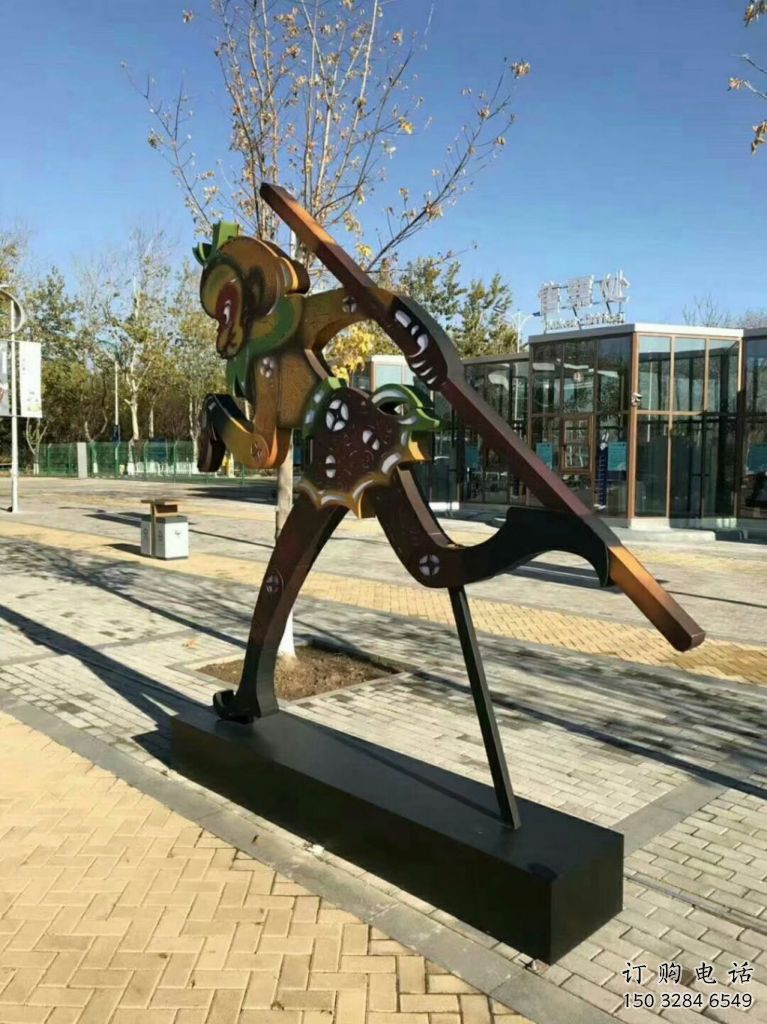 烤漆皮影戲雕塑廠家 鏤空剪紙小品 戶外皮影戲雕塑廠