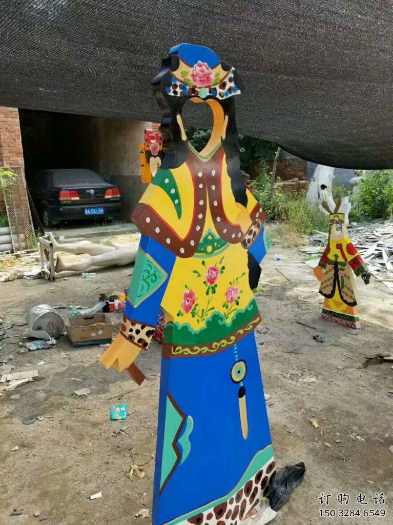 廣場皮影戲雕塑廠家 彩繪烤漆小品 大型皮影戲雕塑制作