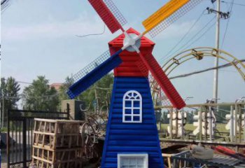 仿古大風(fēng)車雕塑廠家 草地小品 房地產(chǎn)大風(fēng)車雕塑廠