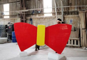 烤漆蝴蝶結雕塑廠家 現代創意小品 戶外蝴蝶結雕塑價格