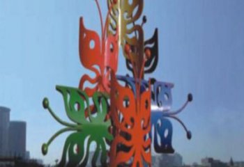 異形蝴蝶樹(shù)雕塑廠(chǎng)家 現(xiàn)代鏤空小品 幾何不銹鋼蝴蝶樹(shù)雕塑廠(chǎng)