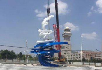 現(xiàn)代龍卷風(fēng)雕塑廠家 大型別墅區(qū)擺件 抽象不銹鋼龍卷風(fēng)雕塑廠