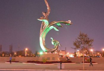 庭院馬蘭花雕塑廠家 草地小品 鍛造不銹鋼馬蘭花雕塑廠