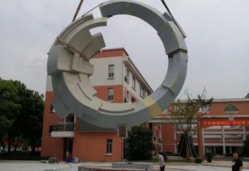 烤漆彩虹雕塑廠家 現代小品 戶外不銹鋼彩虹雕塑廠