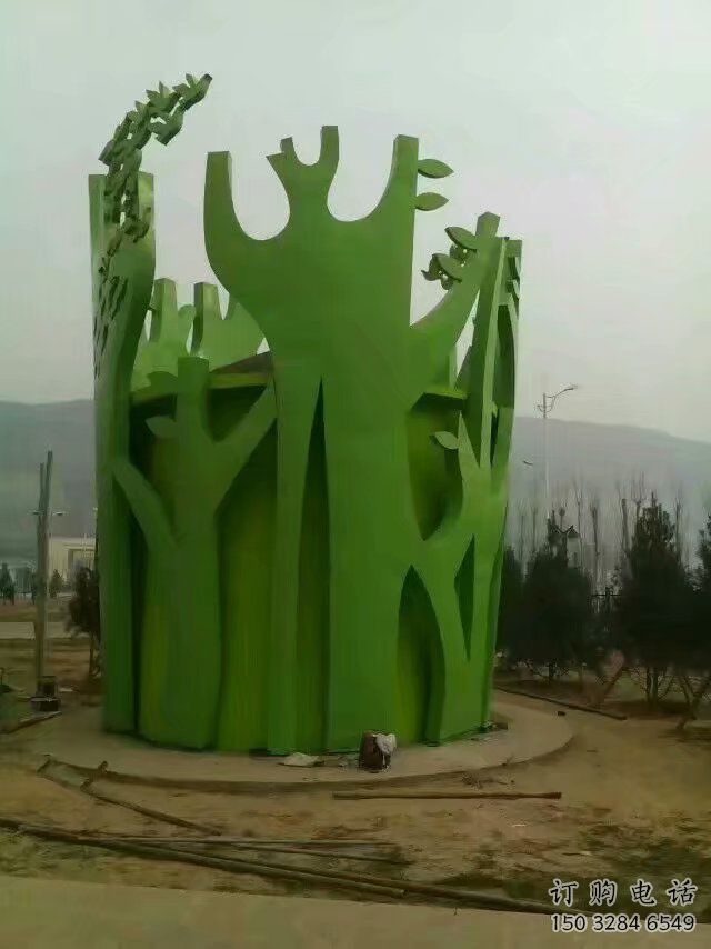 抽象白樺樹雕塑廠家 現代小品 戶外不銹鋼白樺樹雕塑廠