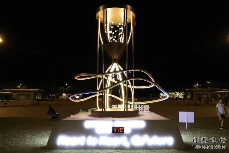 噴漆沙漏雕塑廠家 中式村口小品 大型不銹鋼沙漏雕塑廠