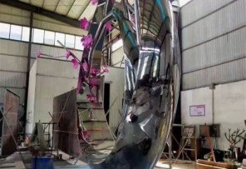 大型梅花雕塑廠家 鍛造小品 鏡面不銹鋼梅花雕塑廠