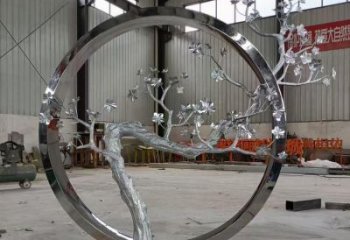 歐式梅花雕塑廠家 抽象擺件 現代不銹鋼梅花雕塑定做