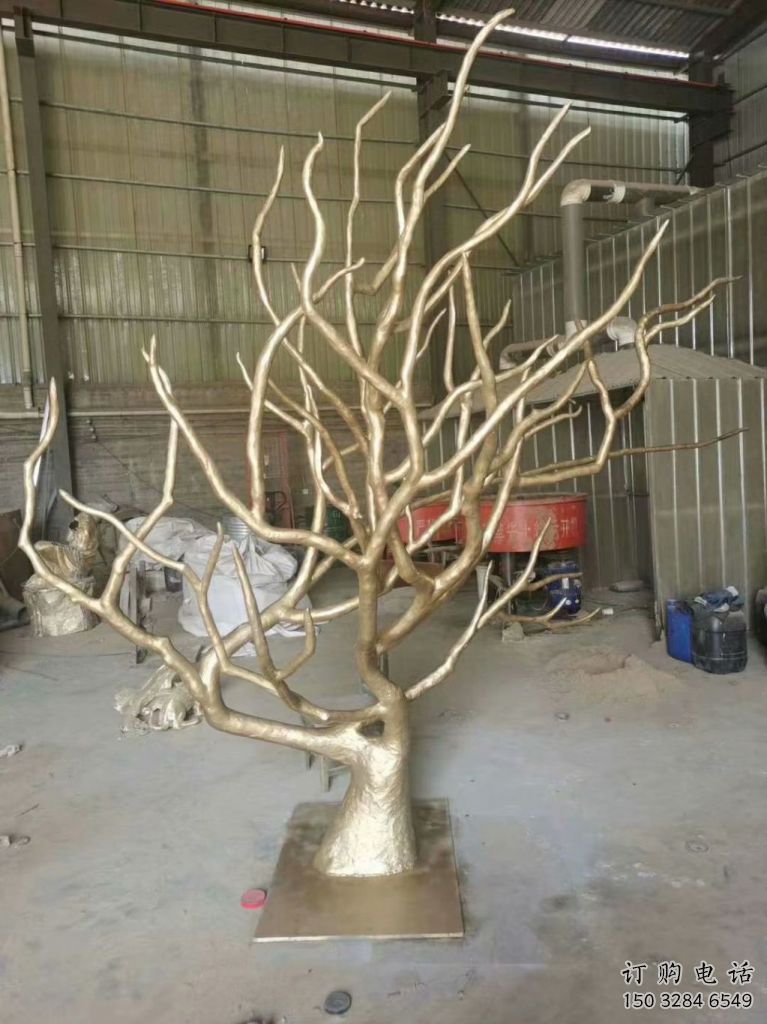 戶外樹干雕塑廠家 噴漆小品 歐式不銹鋼樹干雕塑廠