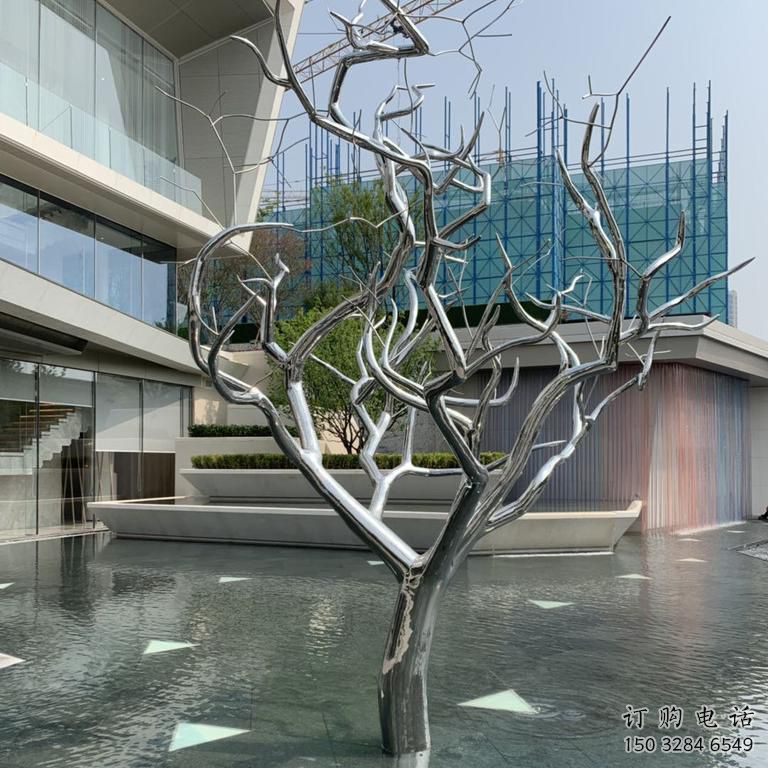 抽象枯樹枝雕塑廠家 房地產(chǎn)小品 戶外不銹鋼枯樹枝雕塑廠