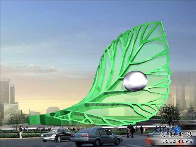 創(chuàng)意花葉雕塑廠家 現(xiàn)代烤漆小品 公園不銹鋼花葉雕塑廠