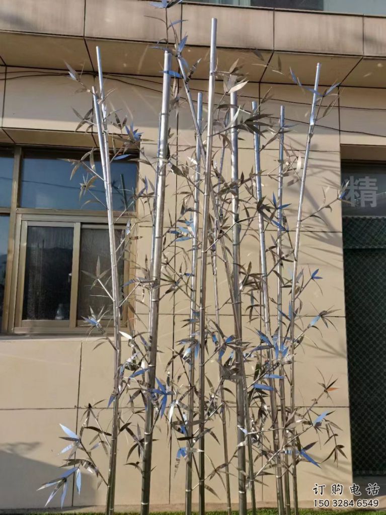 戶外竹葉雕塑廠家 現(xiàn)代鏡面小品  大型不銹鋼竹葉雕塑定制