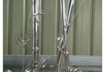 鏡面竹子雕塑廠家 現代大型擺件 創意不銹鋼竹子雕塑廠