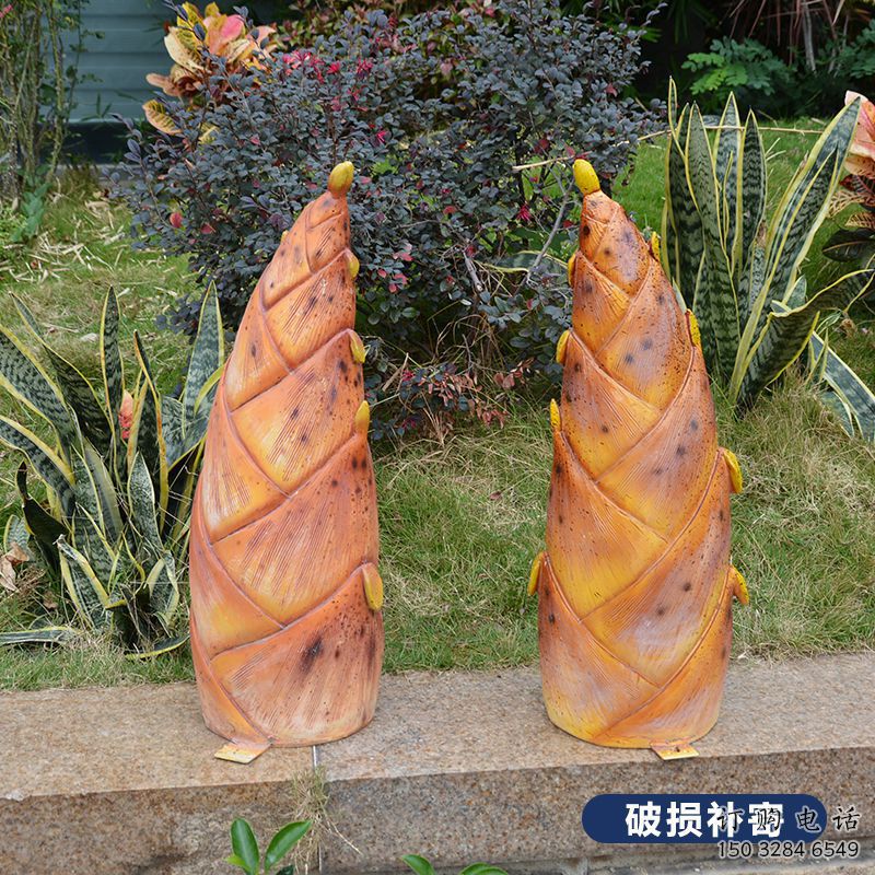 彩繪竹筍雕塑廠家 創(chuàng)意擺件 街頭不銹鋼竹筍雕塑廠