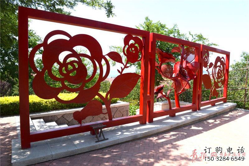 剪紙?jiān)录镜袼軓S家 切面擺件 鏤空不銹鋼月季雕塑制作