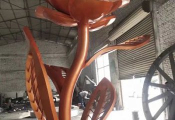 創意月季花雕塑廠家 啞光小品 公園不銹鋼月季花雕塑廠