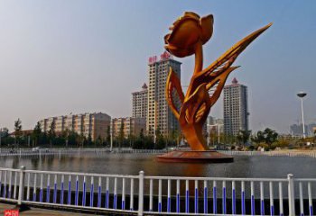 房地產(chǎn)月季雕塑廠家 烤漆擺件 鍛造不銹鋼月季雕塑廠