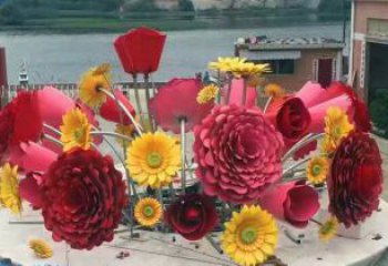 戶外太陽花雕塑廠家 噴漆小品 大型不銹鋼太陽花雕塑廠