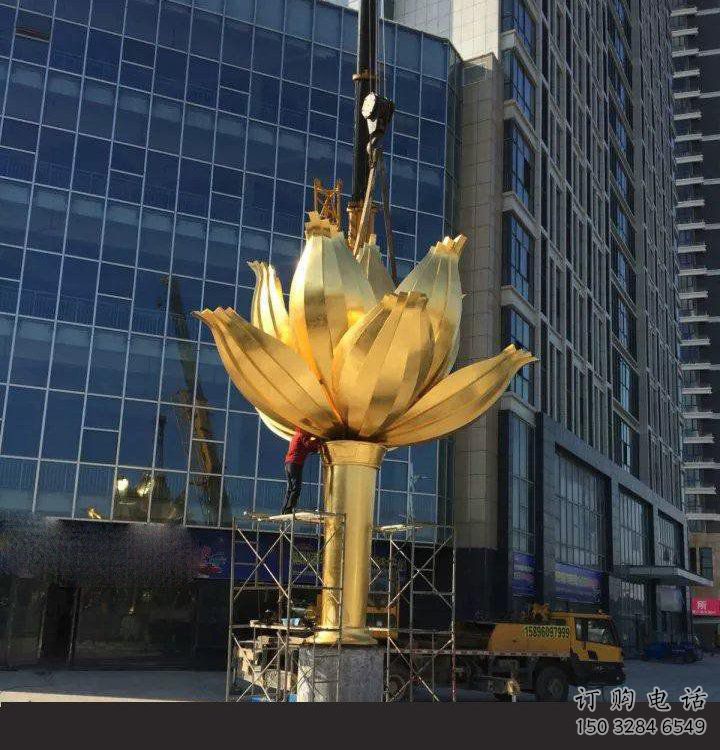 現代花瓣雕塑廠家 大型別墅區擺件 歐式不銹鋼花瓣雕塑廠