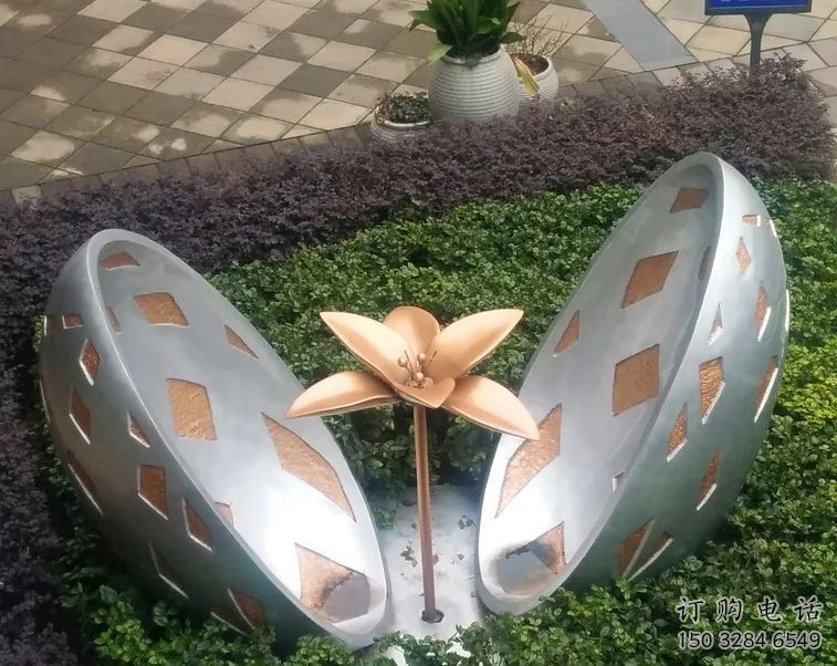 中式花苞雕塑廠家 公園小品 游樂場不銹鋼花苞雕塑廠