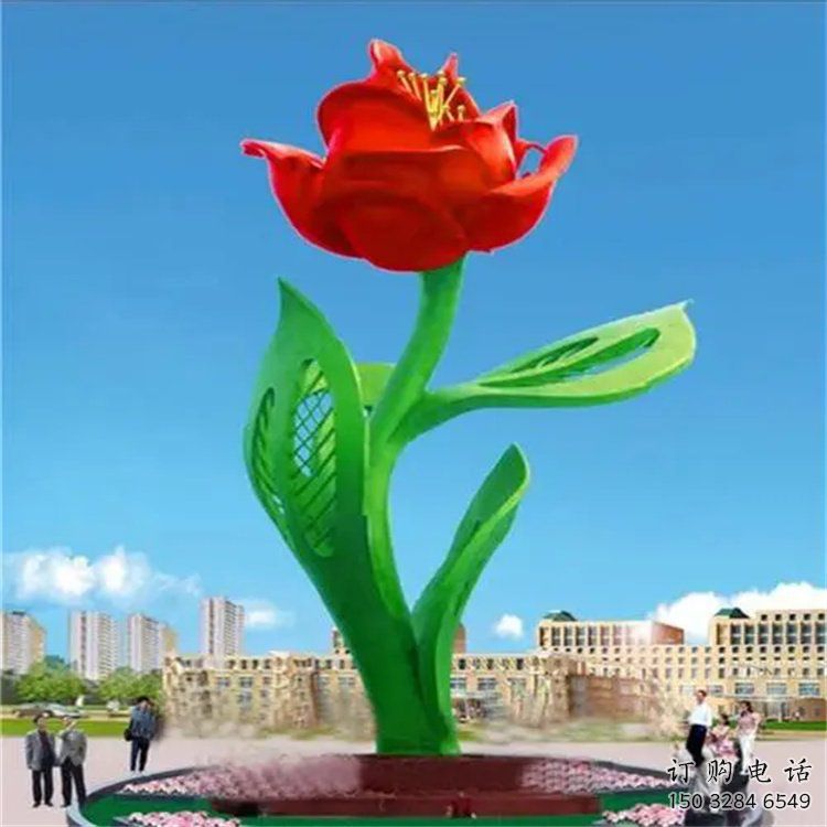 公園花卉雕塑廠家 戶外擺件 現代不銹鋼花卉雕塑廠