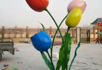 創意郁金香雕塑廠家 烤漆小品 公園不銹鋼郁金香雕塑廠