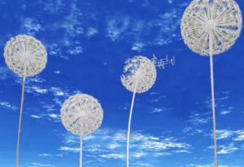 街頭蒲公英雕塑廠家 大型別墅區(qū)擺件 鏤空不銹鋼蒲公英雕塑價格