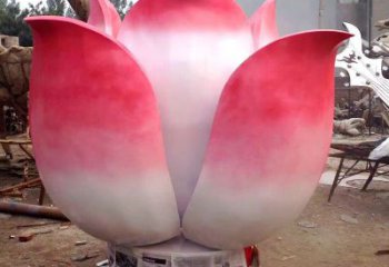仿真蓮花雕塑廠家 現代擺件 彩繪不銹鋼蓮花雕塑廠
