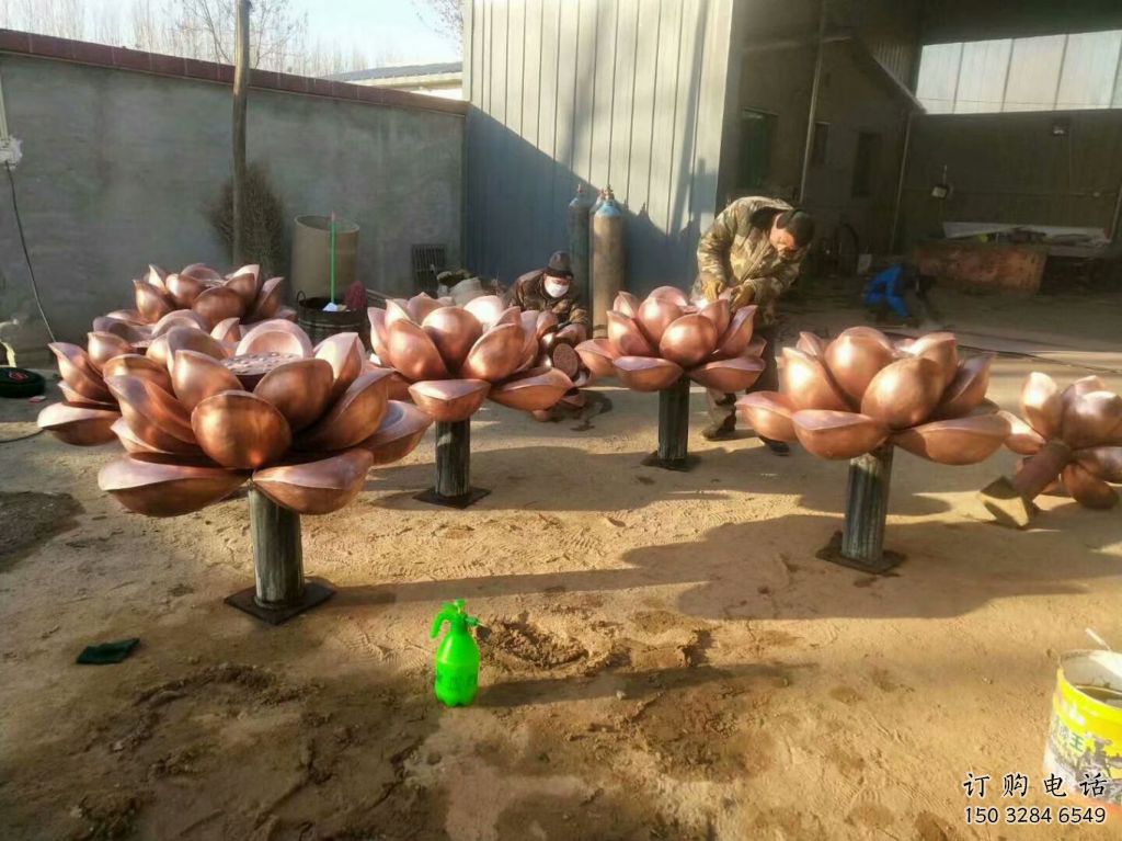 創(chuàng)意水蓮雕塑廠家 仿古小品 公園不銹鋼水蓮雕塑廠